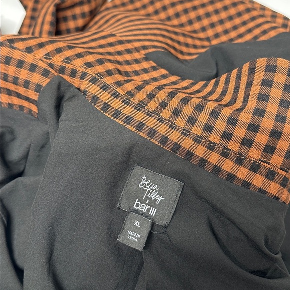Becca Tilley x Bar III Blazer Suit Jacket Coat Gingham Plaid Brown Black Size XL - Picture 9 of 11